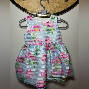 George Baby Dress with Pink and Blue Floral Design